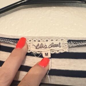 Lili's Closet Navy and White Striped Long Sleeve Tee